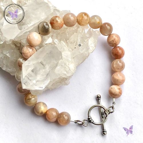 Sunstone Healing Bracelet with Silver Toggle Clasp